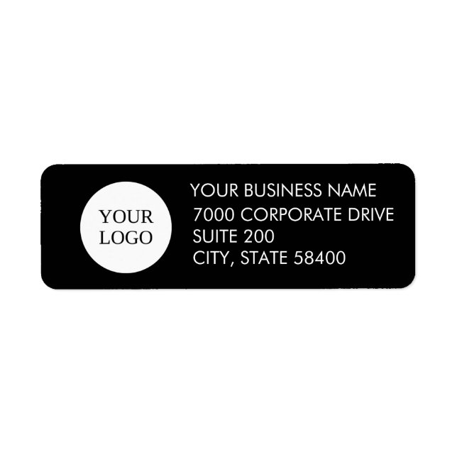 Étiquette Logo d'entreprise personnalisé Black Company Adres (Devant)