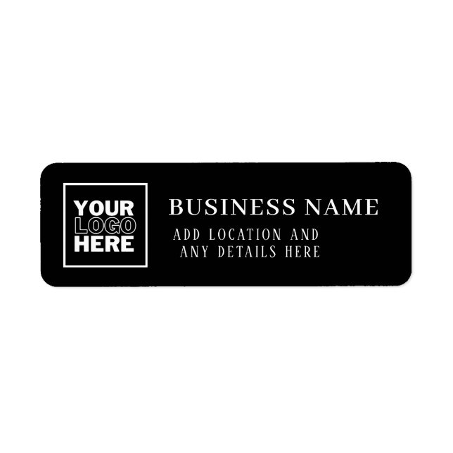 Étiquette Logo d'entreprise personnalisé noir et blanc (Devant)