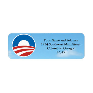 Étiquette Logo d'Obama-o avec le bleu