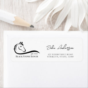Étiquette Logo du ranch cheval marque équestre stable