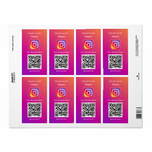 Étiquette Logo Instagram Professionnel Suivez-Moi Qr Code