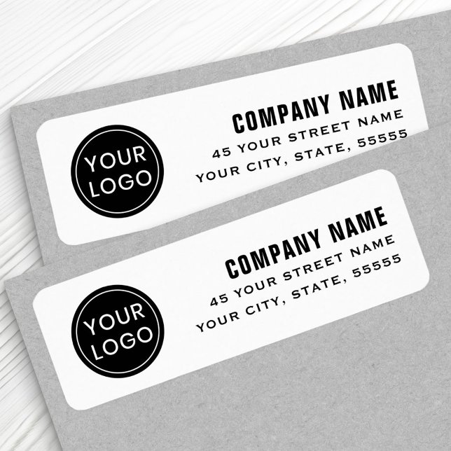 Étiquette Logo personnalisé adresse de retour d'entreprise m (Créateur téléchargé)