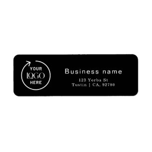 Étiquette Logo personnalisé   Adresse de retour Noir Entrepr