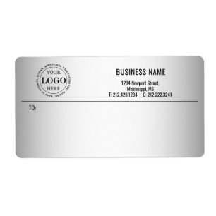 Étiquette Logo personnalisé Arrière - plan gris flou