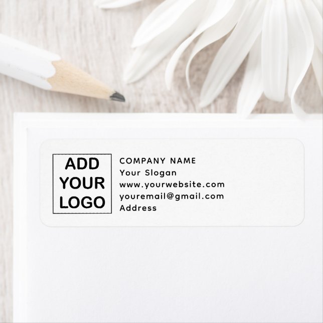 Étiquette Logo personnalisé Black and White Business Company (En situation)