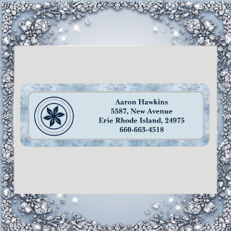 Étiquette Logo personnalisé Bordure de flocon de neige givré