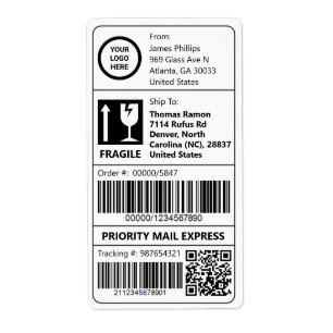 Étiquette Logo Personnalisé Easy Tracking Code-barres Expédi