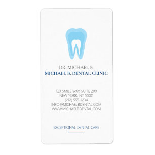 Étiquette logo Soft Blue Dental Dentiste Dents