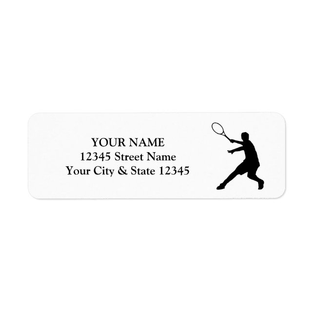 Étiquette Logo sportif de silhouette du joueur de tennis per (Devant)