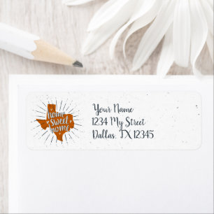Étiquette Longhorn Burnt Orange Home Sweet Home - Texas