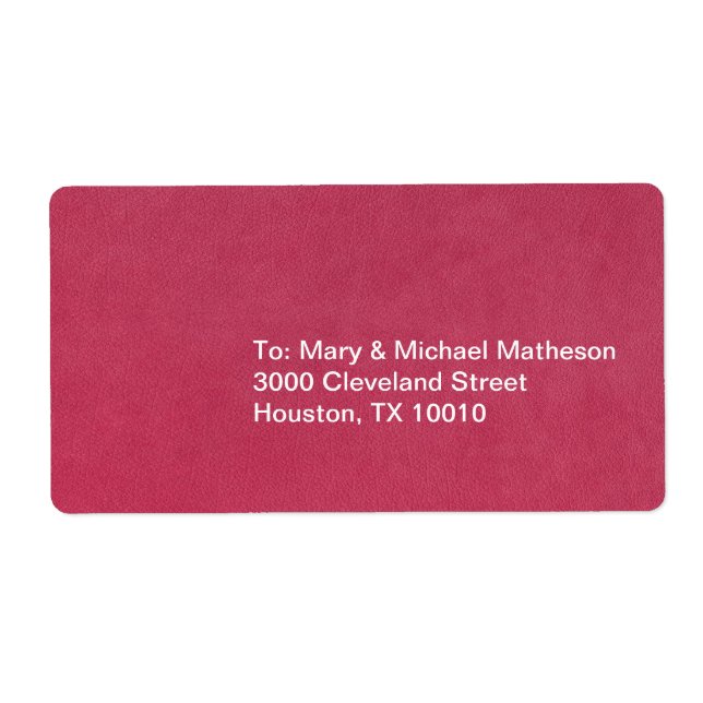 Étiquette Look en cuir rose (Devant)