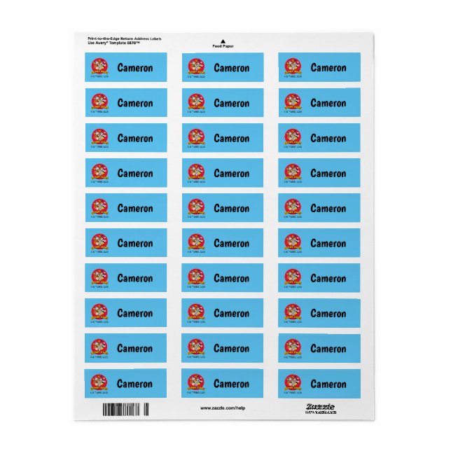 Étiquette LOONEY TUNES™ - Logo de caractères pour enfants (Feuille entière)