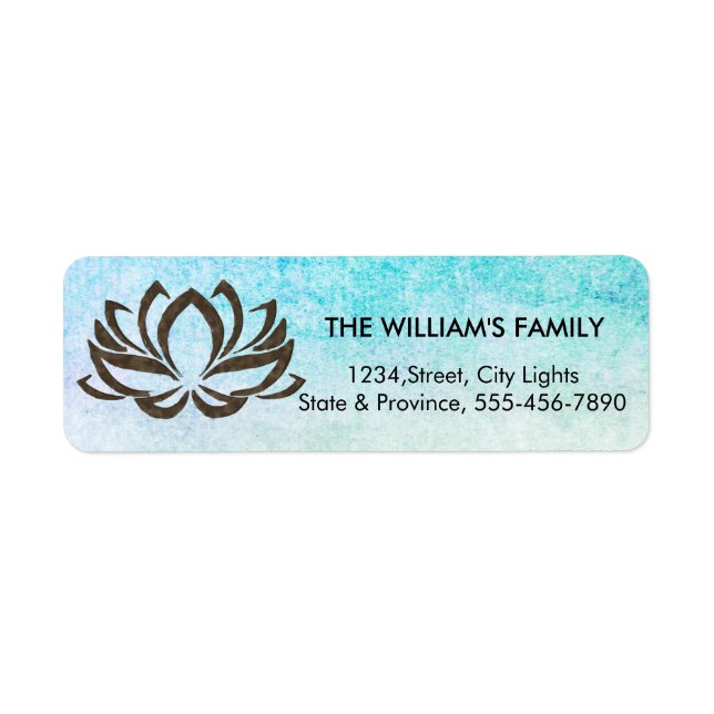 Étiquette Lotus Fleur Yoga Plage Méditation Holistique (Devant)
