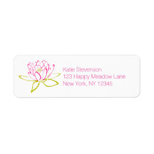 Étiquette Lotus Flower / Water Lily Illustration