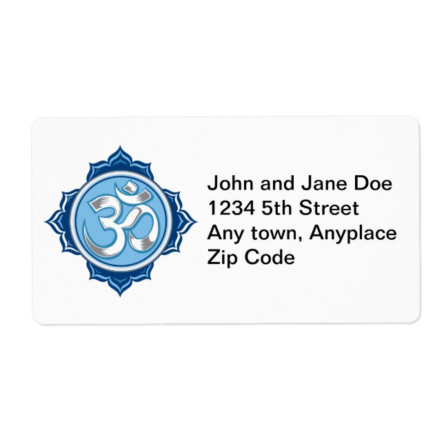 Étiquette Lotus Om bleu (Devant)
