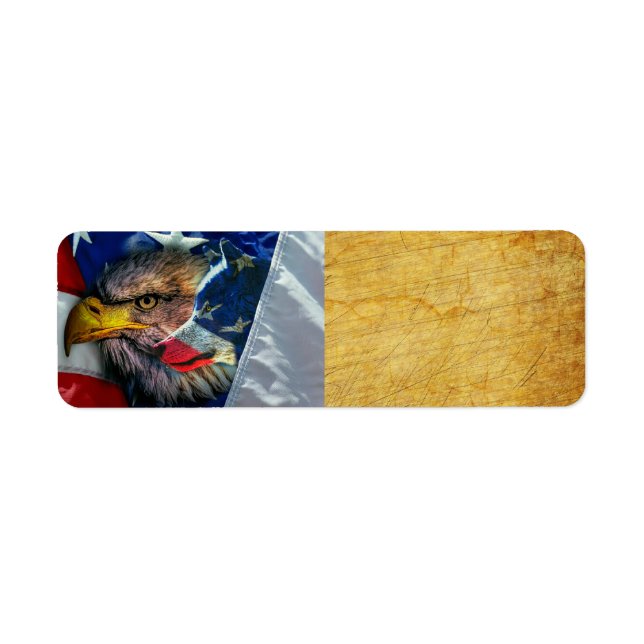 Étiquette Loup d'aigle patriotique américain (Devant)