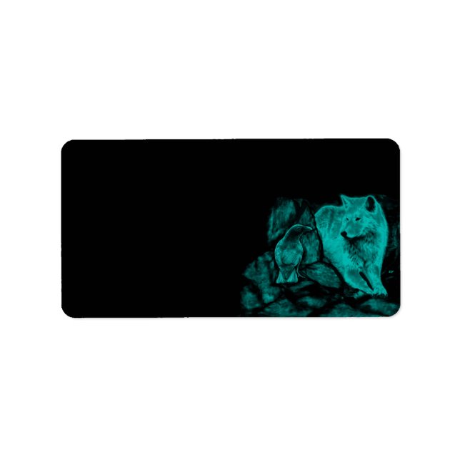 Étiquette Loup et corbeau dans la nuit (Devant)