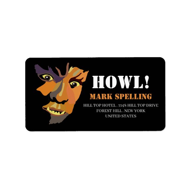 Étiquette Loup-garou classique, Halloween (Devant)