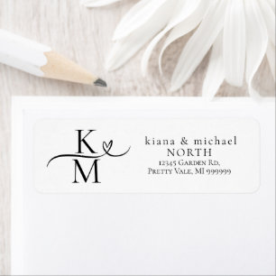 Étiquette Love Calligraphy Initiales Laver Black ID940
