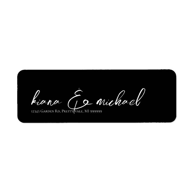 Étiquette Love Calligraphy Names & Address White ID940 (Devant)