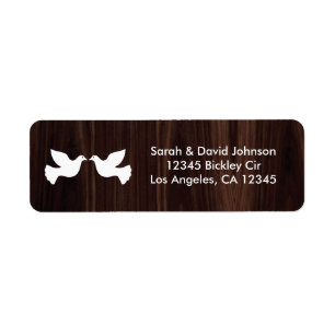 Étiquette Love Doves (Chocolat foncé Brown)
