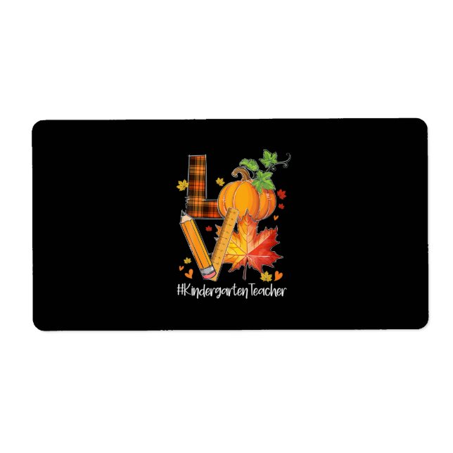 Étiquette LOVE jardin d'enfants enseignant congé d'automne a (Devant)