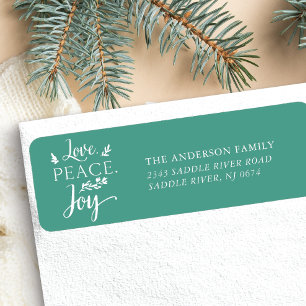 Étiquette Love Peace Joy Holiday