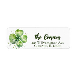 Étiquette Lucky Clover | St. Patrick | Adresse de retour