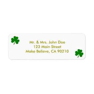 Étiquette Lucky Green St Patrick's Day Shamrock irlandais