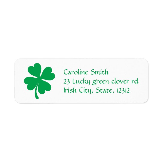 Étiquette Lucky quatre feuilles de Jour de la Saint Patrick  (Devant)