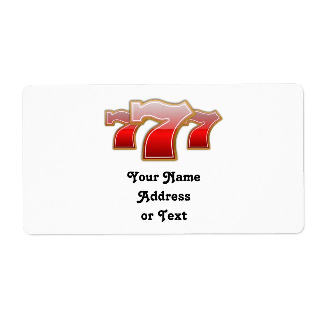 Étiquette Lucky Sevens - Slot Machine Jackpot (Devant)