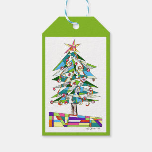 Étiquette lunatique de cadeau d'amusement d'arbre