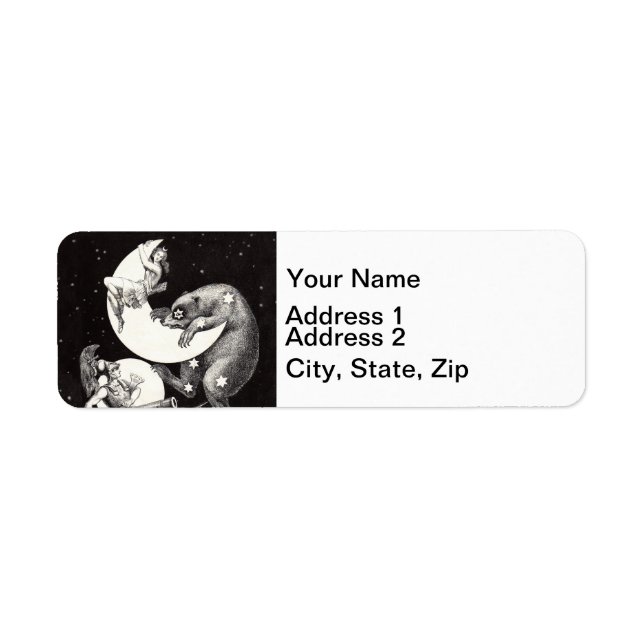 Étiquette Lune céleste ciel Univers Dieu Nuit Illustration (Devant)