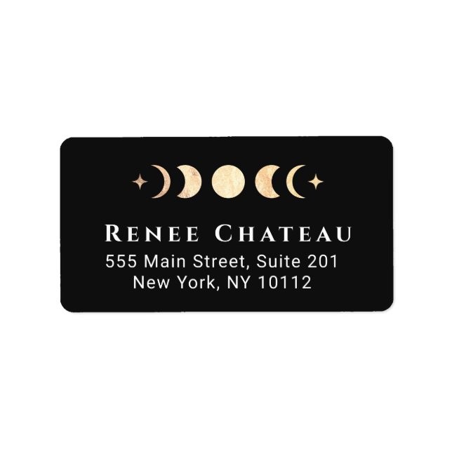 Étiquette Lune d'or Phases de l'assainissement de l'énergie (Devant)