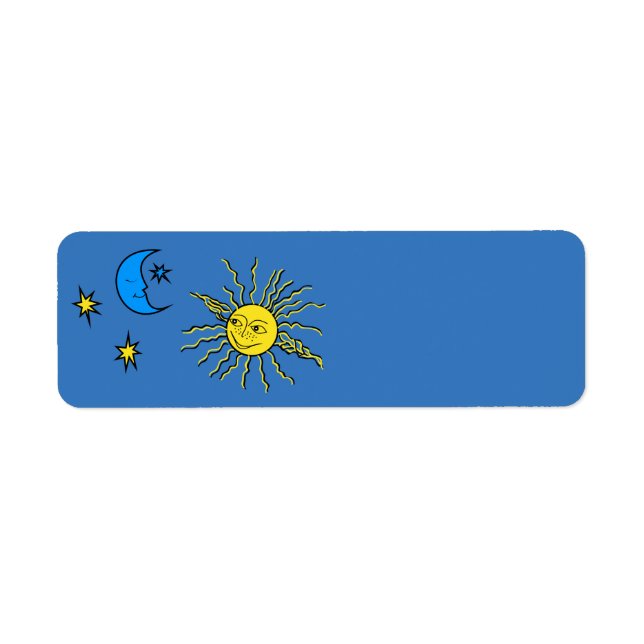 Étiquette Lune dormante et soleil souriant (Devant)