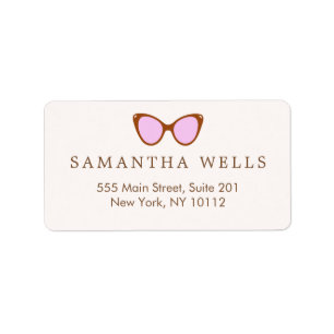 Étiquette Lunettes de soleil rose rétro Personnalisées