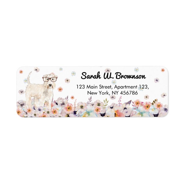 Étiquette Lunettes de vue rétro pour chien roux irlandais Te (Devant)