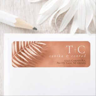Étiquette Lush Palm Leaf Mariage Terra Cotta ID956