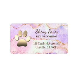 Étiquette Luxe Agate Parties scintillant Chien Paw Pet Pet G