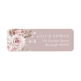 Étiquette Luxe Blush Modern Mariage Adresse de retour