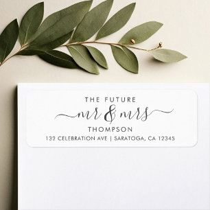 Étiquette Luxe Elegant Future MR et MRS Script Moderne