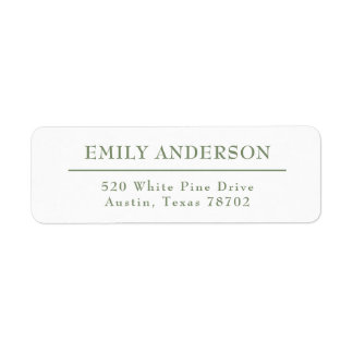 Étiquette Luxe Elegant Sage Green White Adresse de retour 4