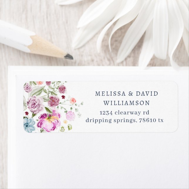 Étiquette Luxurious Spring Garden Return Address Label (En situation)