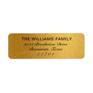 Étiquette Luxury Gold Shiny Foil Address Label