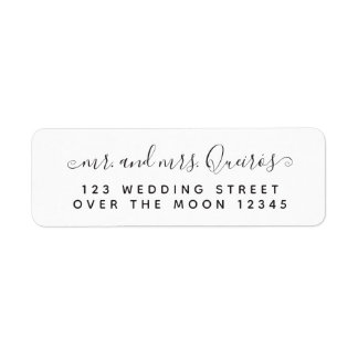 Étiquette M. Mme Coutume Mariage Calligraphie Moderne Police