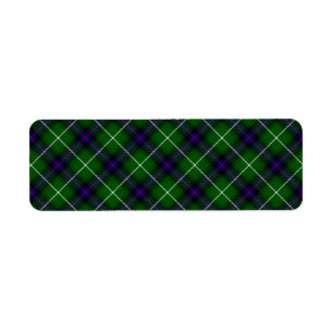 Étiquette MacDonald tartan bleu vert plaid