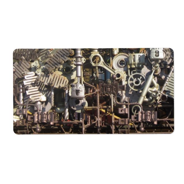 Étiquette Machines mécaniques Steampunk (Devant)