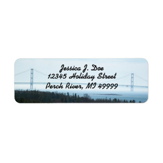 Étiquette Mackinac Bridge Michigan UP Adresse de retour Labe
