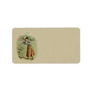 Étiquette Madame jouante au golf vintage Art
