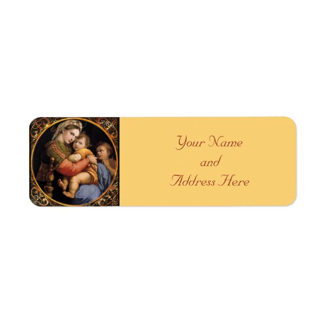 Étiquette Madonna & Child Christmas Retourner l'adresse Étiq (Devant)